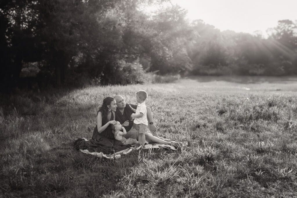 Capturing the radiant glow of the golden hour, showcasing the sheer joy and bliss of a toddler's photo sessions.